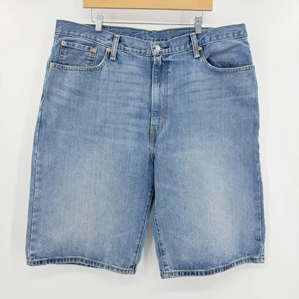 Levi's 569 Loose Straight Denim Shorts Mens 40 Blue Medium Wash Baggy Jorts